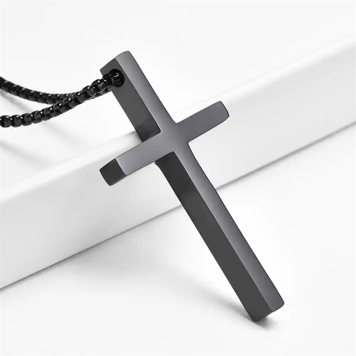 Croce Cross smycken i rostfritt stål Blackcoat